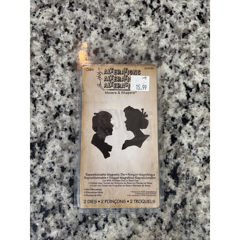 Sizzix Alterations Tim Holtz Mini Silhouettes Movers & Shapers 2 Dies New! HTF